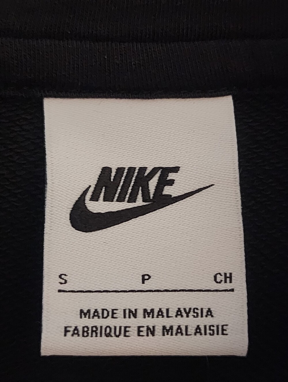 Nike‎ Air Black Cropped Hoodie with Large White Swoosh and AIR Graphic, Womens S - Picture 7 of 9